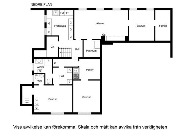 Planritning nedre plan